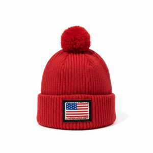 Liberty Red Pom Beanie