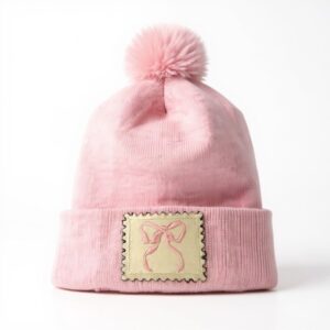 Blush Bow Knit Beanie